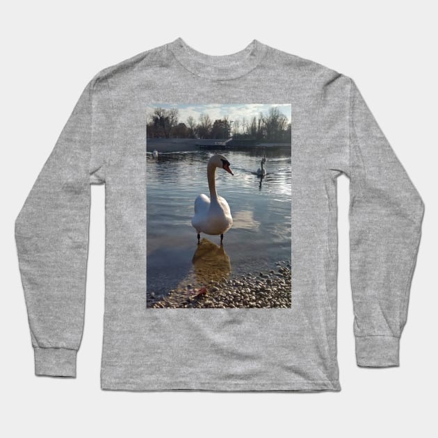 Swan photo Long Sleeve T-Shirt by Milena93